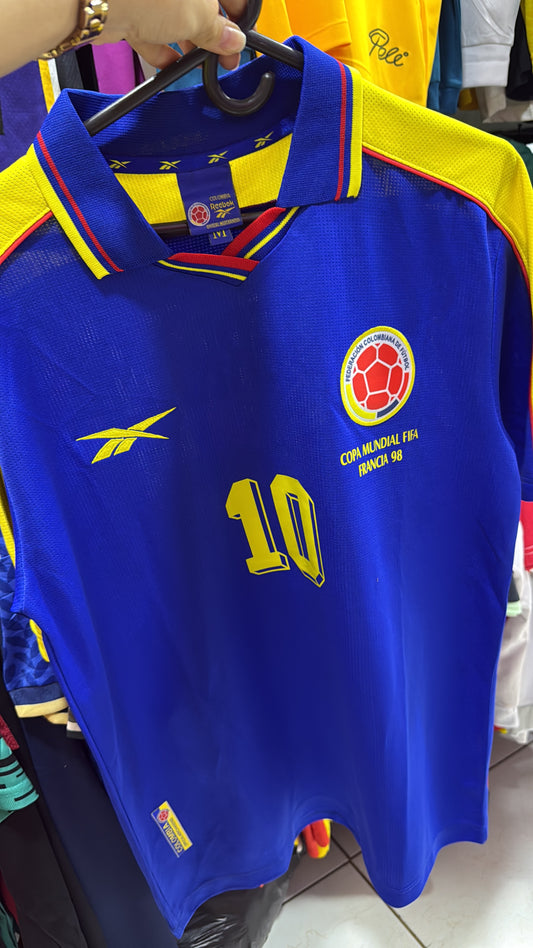 Camiseta Colombia Visitante - Francia 1998 🇨🇴